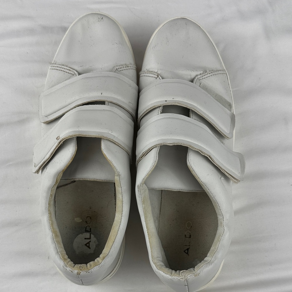 Aldo Gray Double-Strap Faux Leather Sneakers - Picture 4 of 6